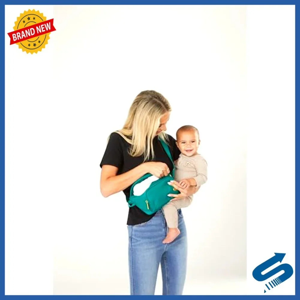 Water-Resistant Nylon Diaper Waistpack Crossbody Bag with Changing Pad